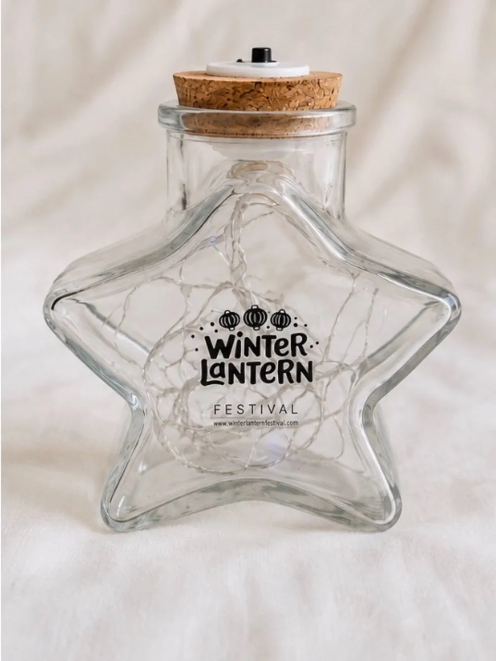 Star Glass Lantern with Cork Top - Clear